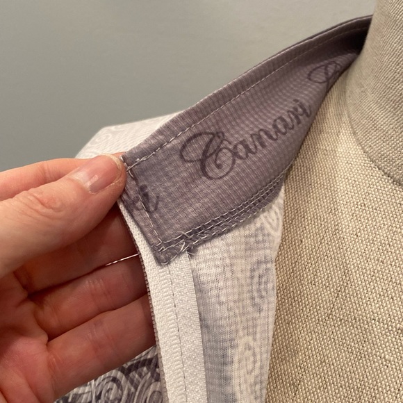 Canari Womens Gray White Long Sleeve Cycling Shirt/ Beautiful Print / Size XL - Picture 5 of 13